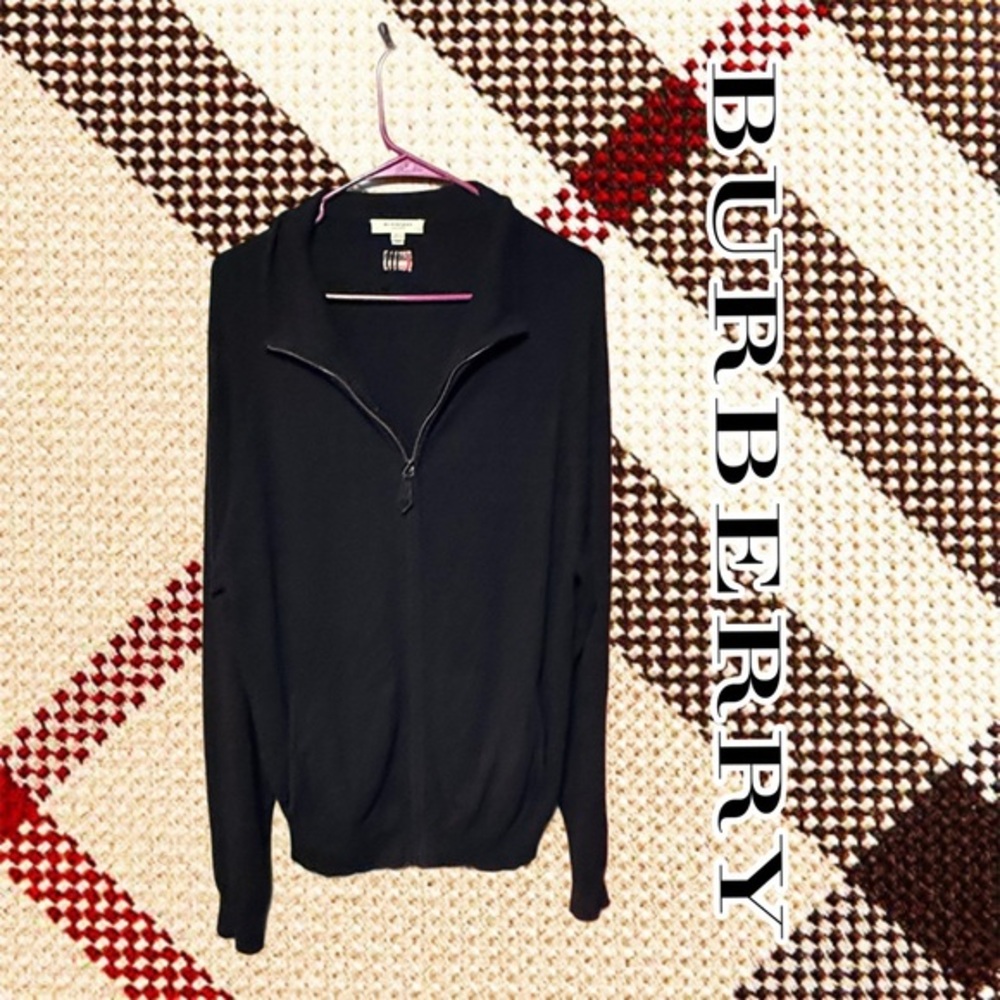 Burberry Black Half-Zip Men's Sweater